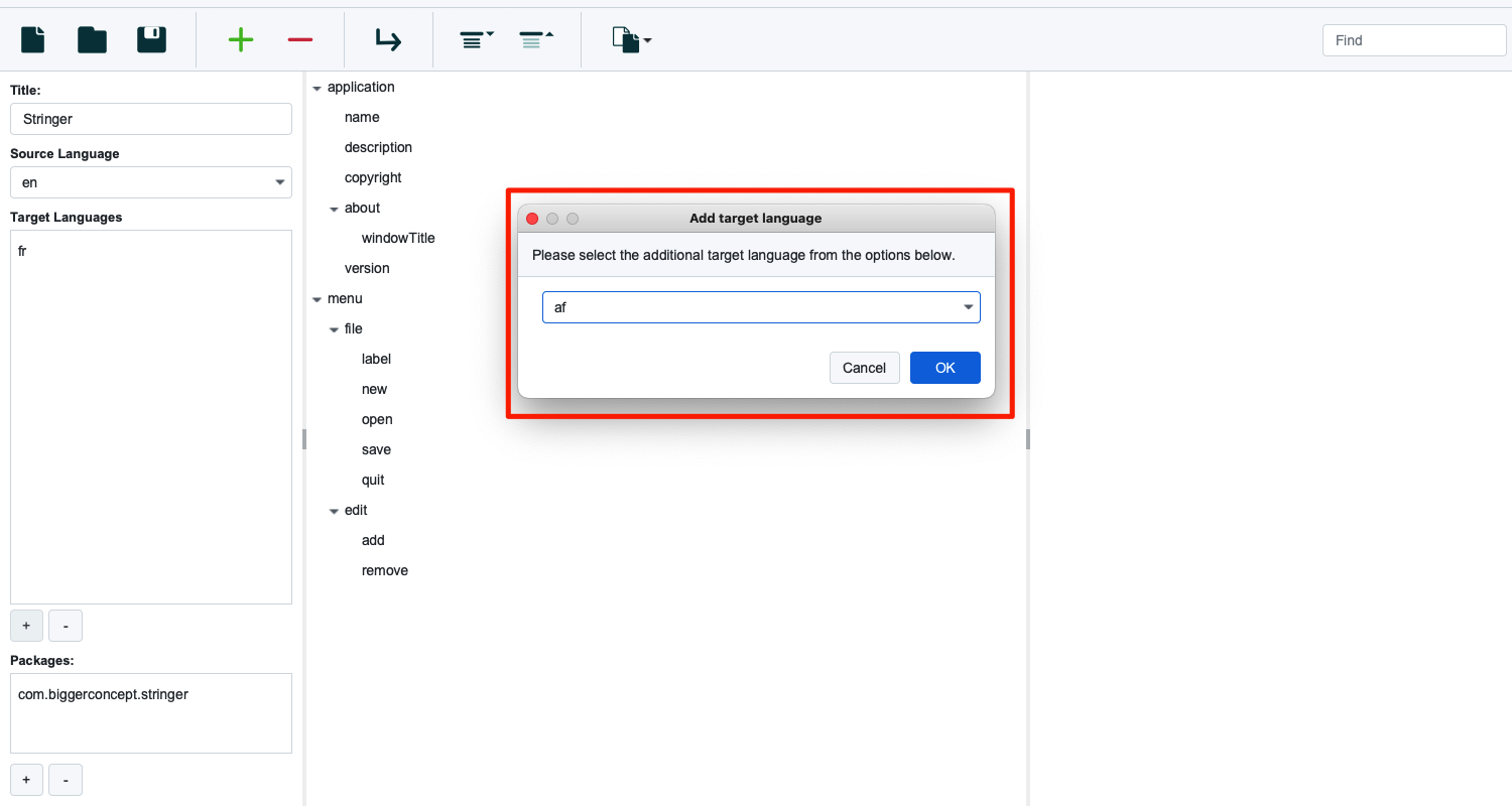 target-language-selection